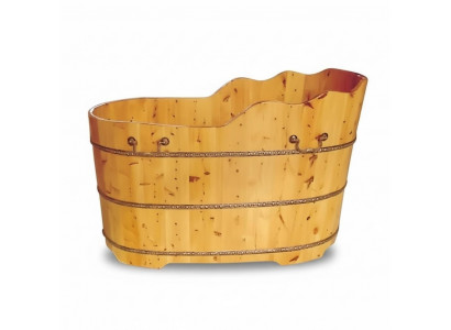 Holzbadewanne Badewanne Entspannungsbad Holzzuber Freistehende Wanne 120x65 cm