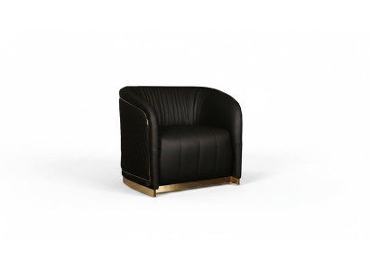 Moderner schwarzer Ledersessel im eleganten Design