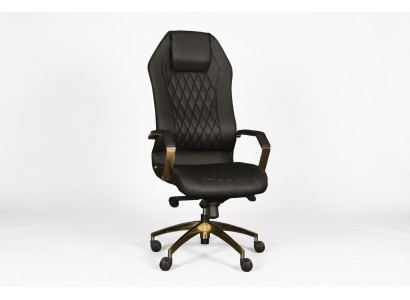 Eleganter schwarzer Bürostuhl aus Kunstleder mit ergonomischem Design