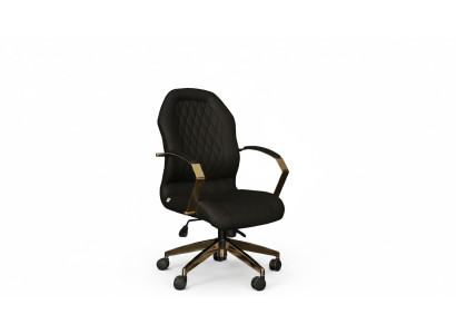 Eleganter schwarzer Bürostuhl aus Kunstleder im modernen Design