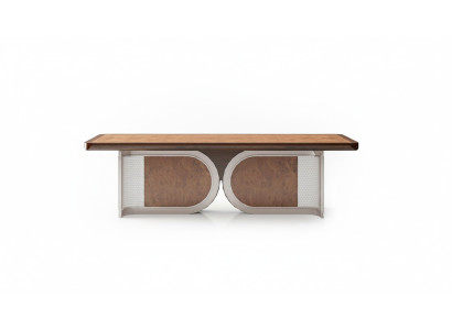 Moderner brauner Holz-Konferenztisch in elegantem Design