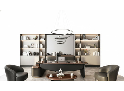 Arbeitszimmer-Set aus Holz in Braun modern stilvoll