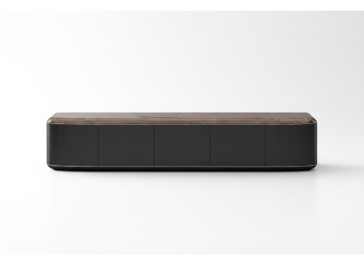 Schwarzer Holz TV-Ständer im modernen Design