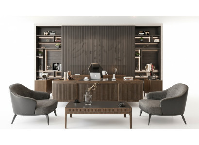 Arbeitszimmer-Set Braun aus Holz modern, stilvoll und funktional