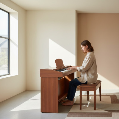 Digital piano with USB connection for music programs