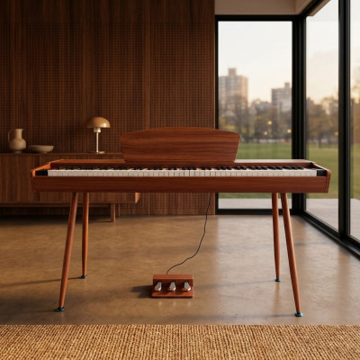 Digital piano made of red cherry wood at 135 cm