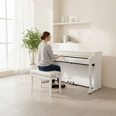 White digital piano for home