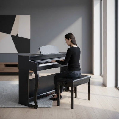 Digital piano lucios black for home