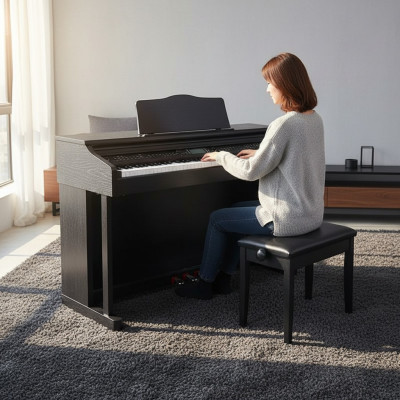 Digital piano with glossy surface