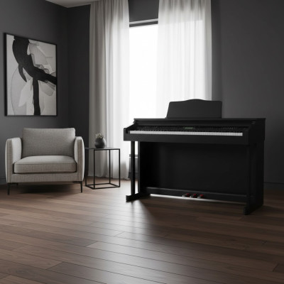 Digital piano with glossy surface