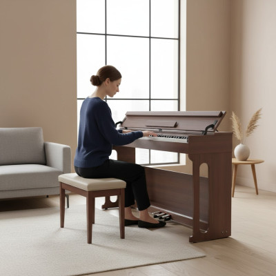 Digital piano for home use 137 cm brown