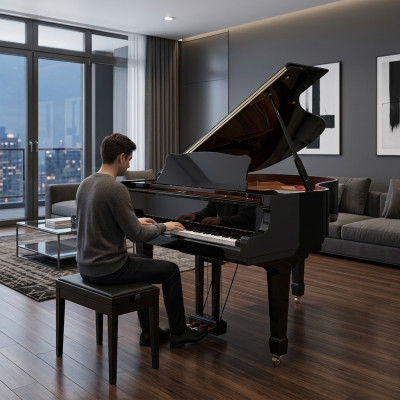 Black digital piano