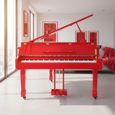 Red digital piano