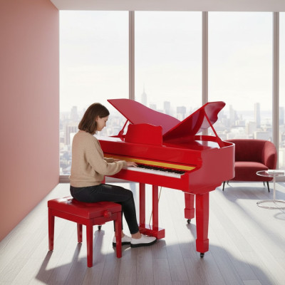 Red digital piano