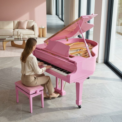 Digital glossy piano in pink