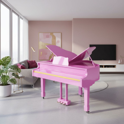 Digital glossy piano in pink