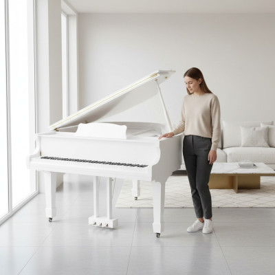 Glossy black piano