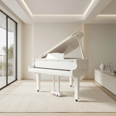 Glossy black piano