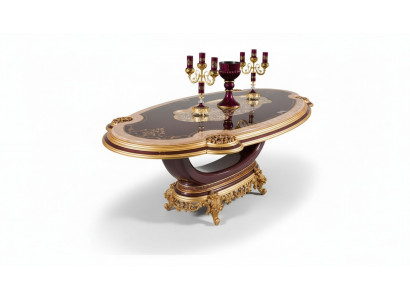 Elegantes Beiges 7-tlg. Esszimmer Set aus Holz mit Glasdetails
