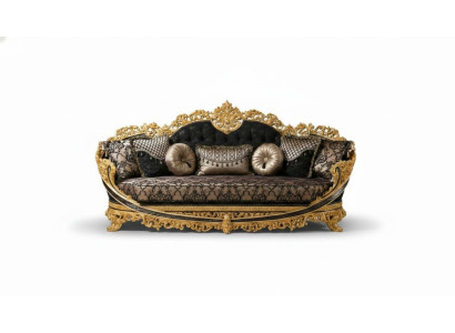 Modernes schwarzes 4-Sitzer Sofa mit gemustertem Textilbezug