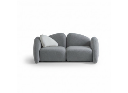 Moderner grauer 3-Sitzer Stoffsofa mit Holzrahmen