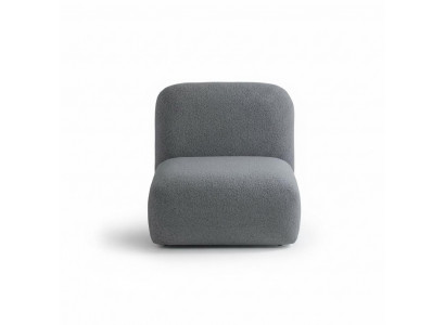 Moderner grauer Sessel aus Textil mit Holzrahmen