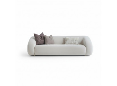Moderner weißer 3-Sitzer Sofa aus Textil mit elegantem Design