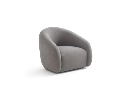 Moderner grauer Sessel aus Textil und Holz