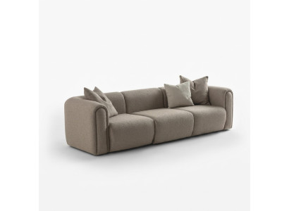 Elegantes braunes 4-Sitzer Sofa aus Textil mit modernem Design