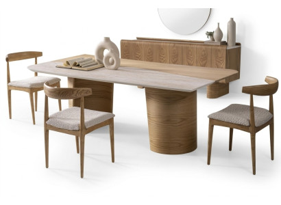 Elegantes braunes Esszimmer Set aus Holz mit modernem Design