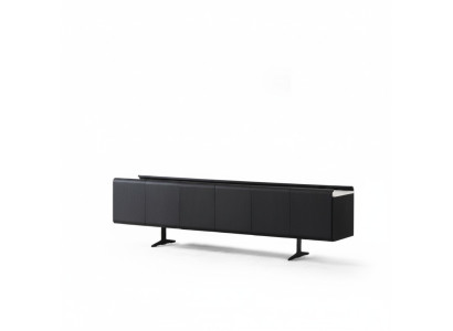 Schwarzes Holz TV-Lowboard modern, elegantes Design, robust