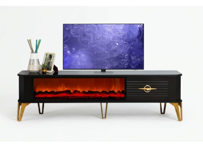 Schicker TV-Lowboard mit Beinen aus Hartkunststoff und Metallgriff