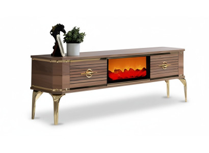 Hochwertige TV-Kommode mit eleganten Details und funktionalen Fächern