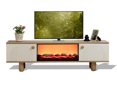 Kunstvoller  TV-Lowboard mit kratzfester Melaminoberfläche und stabilen Beinen