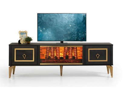 Fernsehschrank mit langlebigen Hartplastikfüßen in moderner Optik