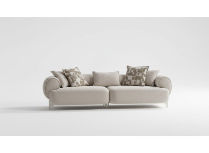 Beige Textil-Sofa 3-Sitzer modernes Wohnzimmermöbel
