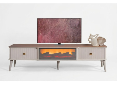 Die perfekte Kombination: TV-Lowboard, Kamin und Stauraum in einem Design