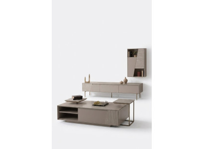 TV- Lowboard und Couchtisch für Harmonie und Ordnung im Wohnzimmer.