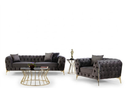 Schlichtes Set aus Sofa und Sessel – praktisch und elegant