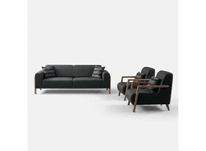 Inspirierendes Design: stilvolles Sofa und Sessel für einen gemütlichen Raum