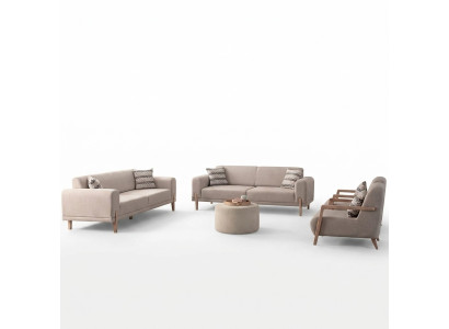 Set für ein stilvolles Wohnzimmer Sofas und Sessel im modernen Stil