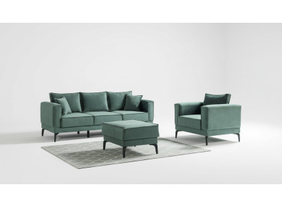 Harmonisches Interieur, stilvolles Set aus Sofa und Sessel