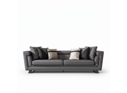 Sofa Couch Stoff Polster Couchen Wohnzimmer Design 4 Sitzer Grau Hochwertig