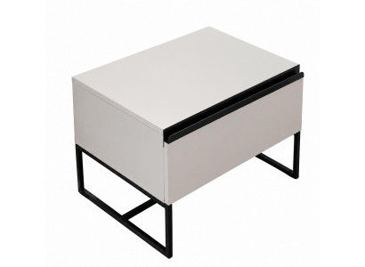 Moderner Minimalistischer Nachttisch mit Schublade und Metallgestell
