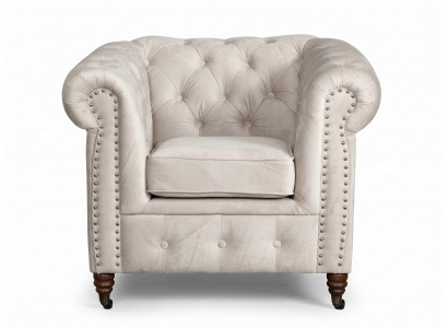 Luxuriöser beiger Sessel Chesterfield bequemer Sessel Wohnzimmermöbel