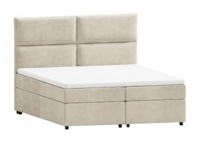 Modernes beiges Boxspringbett 160 x 200  Bett mit Stauraum und Matratze Betten