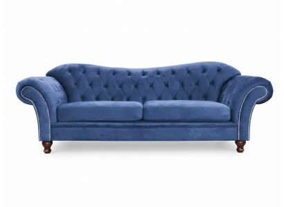 Luxuriöses blaues 3-Sitzer-Sofa Stoffsofa Wohnzimmersofas Chesterfield