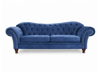 Blaues 2-Sitzer-Schlafsofa Gestepptes Chesterfield-Sofa Wohnzimmersofas