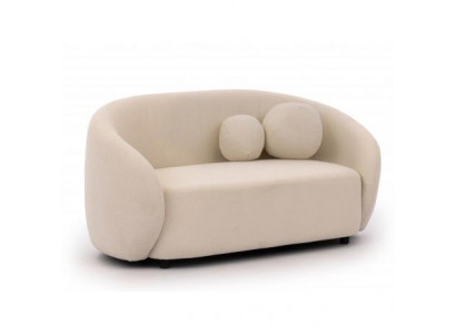 Beiges 2-Sitzer-Sofa gemütliches Stoffsofa minimalistischer Stil