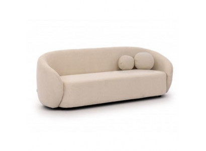 Modernes beiges 3-Sitzer-Sofa Minimalistisches Stoffsofa Wohnzimmer